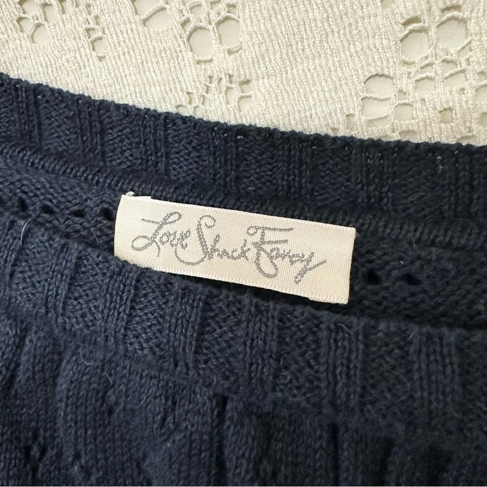 LoveShackFancy Rory Off the Shoulder Knit Ruffle Sweater - Picture 10 of 15